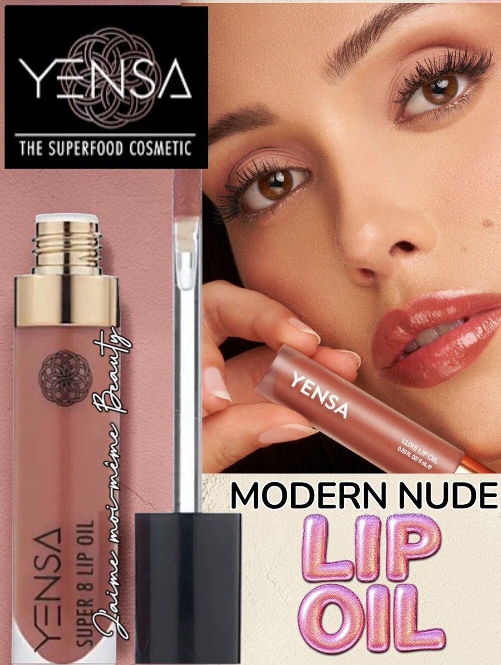 Yensa Modern Nude Lip Oil - Warm Peachy Nude